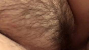 Hairy pussy And white dick fucking at home